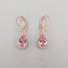 Boucles d'oreilles 1 Pierre - Rose
