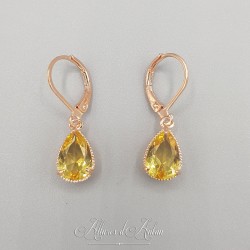 Boucles d'oreilles 1 Pierre - citrine