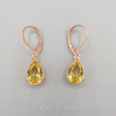 Boucles d'oreilles 1 Pierre - citrine