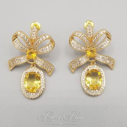 Boucles d'oreilles Noeud - Citrine