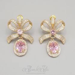 Boucles d'oreilles Noeud - Rose