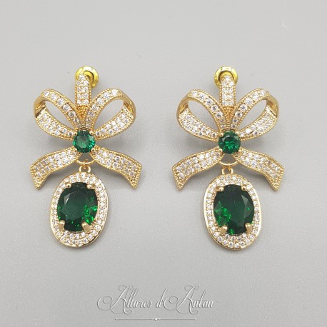 Boucles d'oreilles Noeud - Vert