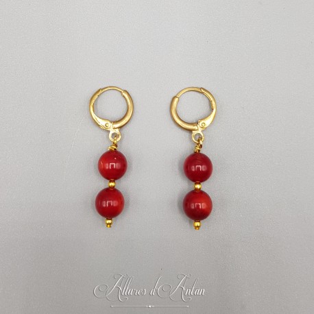 Boucles d'oreilles CORAIL - Doré