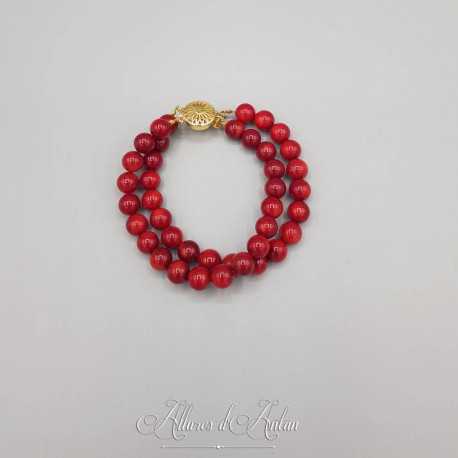 Bracelet 2 rangs Corail