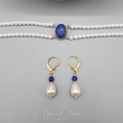 Parure Perle et Lapis