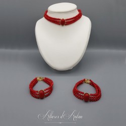 Parure 3 Rangs Corail