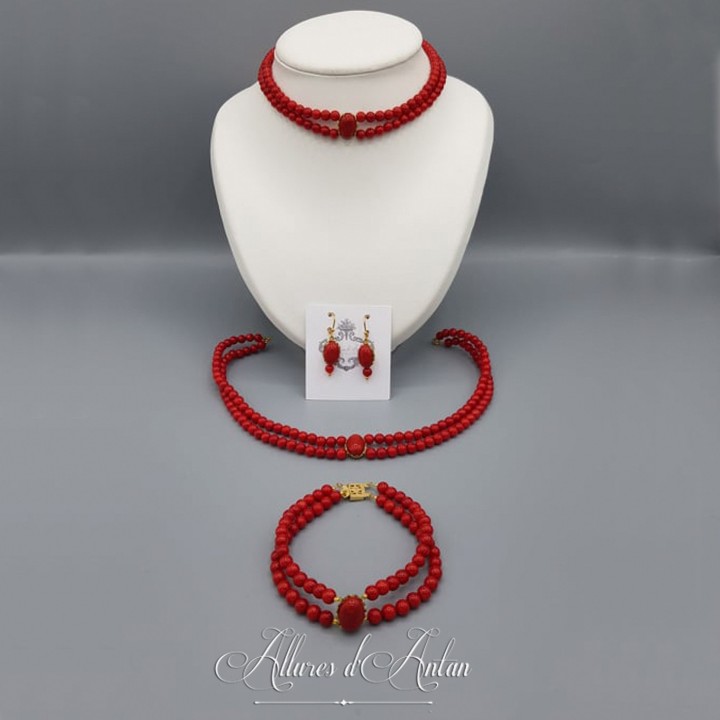Parure 2 Rangs Corail