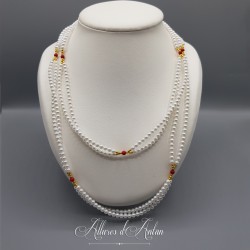 Collier Empire, Perles et Corail