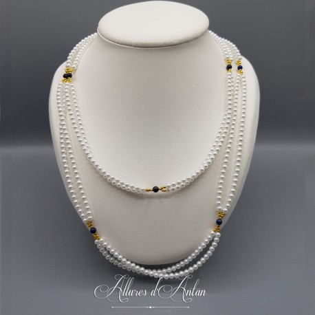 Collier Empire, Perles et Lapis