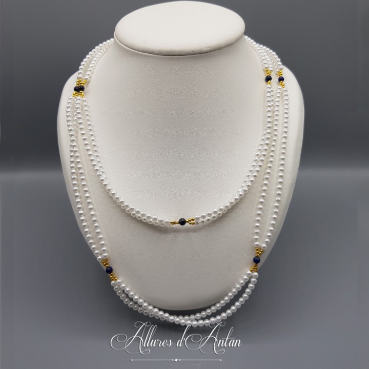 Collier Empire, Perles et Agate