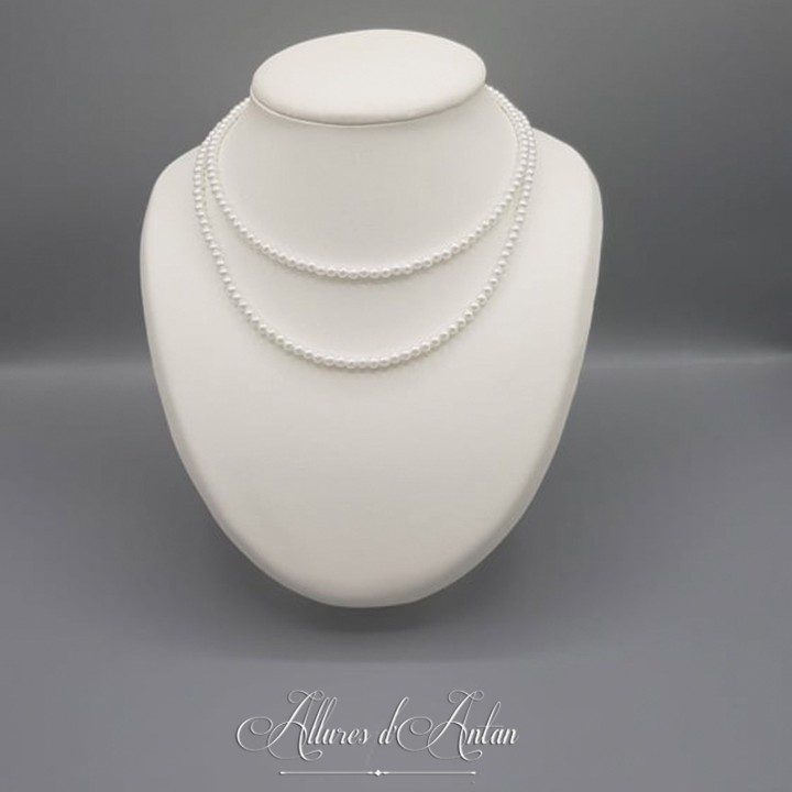 Collier 2 rangs de perles - Corail