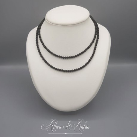 Collier 2 rangs de perles en Agate