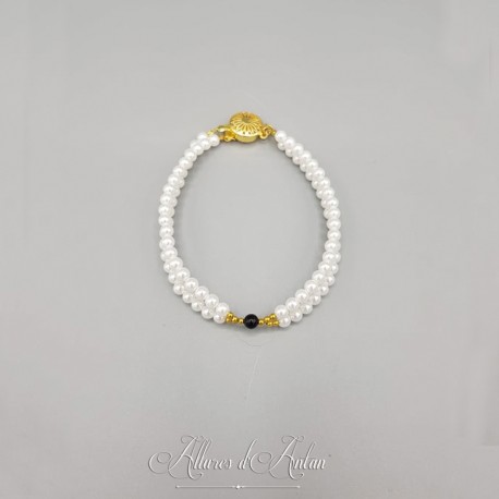 Bracelet 2rangs croisés - Agate