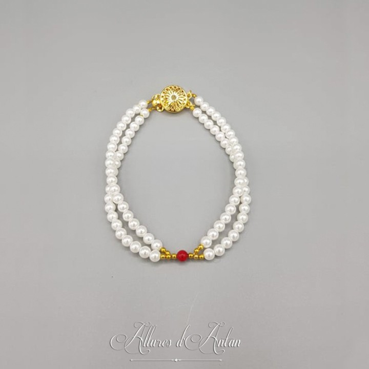 Bracelet 2rangs croisés - Agate