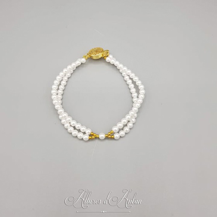 Bracelet 2rangs croisés - Agate