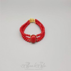 Bracelet 3 rangs Corail