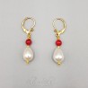 Boucles d'oreilles Corail goutte