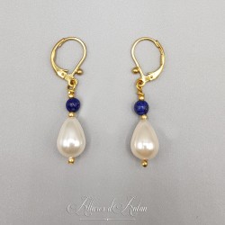 Boucles d'oreilles Lapis goutte