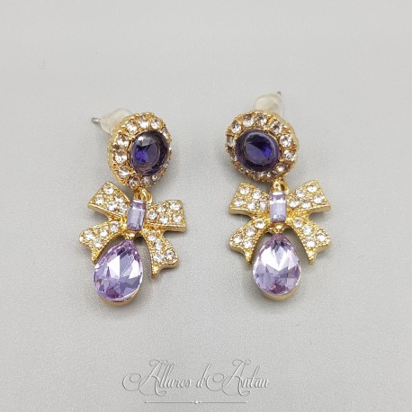Boucles d'oreilles  Noeud Strass