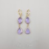 Boucles d'oreilles Strass - Mauve