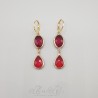 Boucles d'oreilles Strass - Rouge
