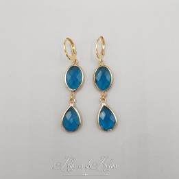 Boucles d'oreilles Strass - Bleu