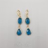 Boucles d'oreilles Strass - Bleu
