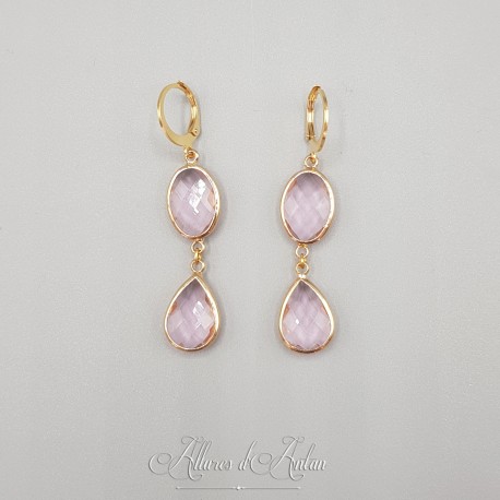 Boucles d'oreilles Strass - Rose