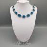 Collier Strass Carrés - Bleu
