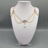 Collier en esclavage- Chaine et Strass - Mauve