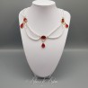 Collier en esclavage- Perles et Strass - Rouge