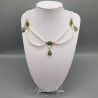 Collier en esclavage- Perles et Strass - Vert