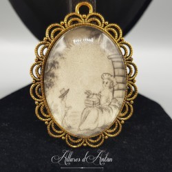 Collier 5 Camées - Bleu