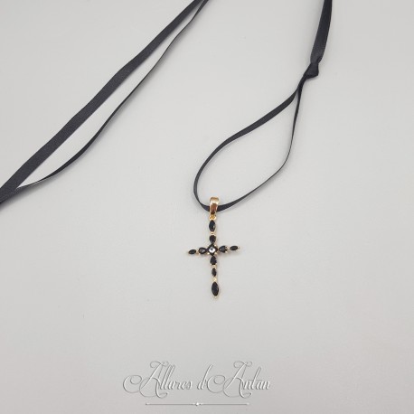 Pendentif Croix - Noir