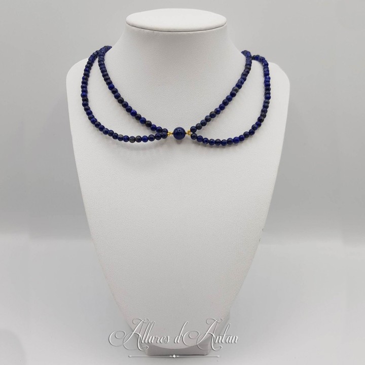 Collier 2 rangs de perles - Lapis