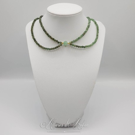 Collier 2 rangs de perles - Aventurine