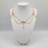 Collier en esclavage- Chaine et Strass - Rose