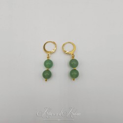 Boucles d'oreilles Aventurine - Doré