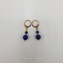 Boucles d'oreilles Lapis Lazuli - Doré
