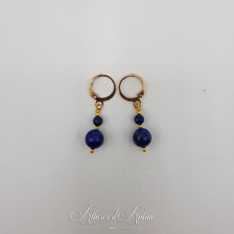 Boucles d'oreilles Lapis Lazuli - Doré