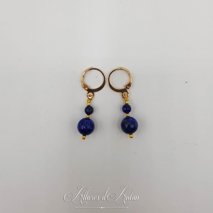 Boucles d'oreilles Lapis Lazuli - Doré
