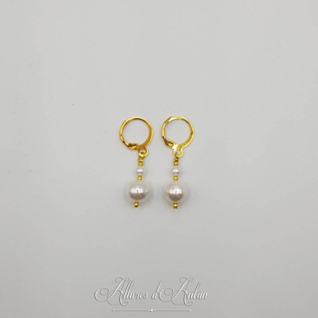 Boucles d'oreilles Perle - Doré