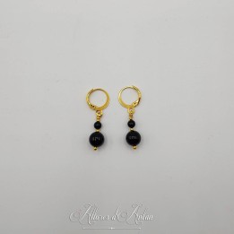 Boucles d'oreilles Agate - Doré