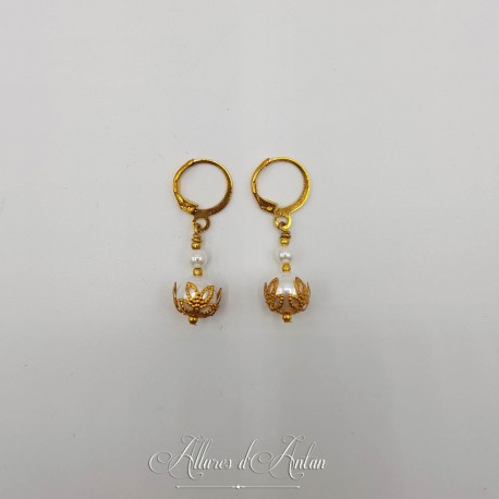 Boucles d'oreilles Perle - Doré
