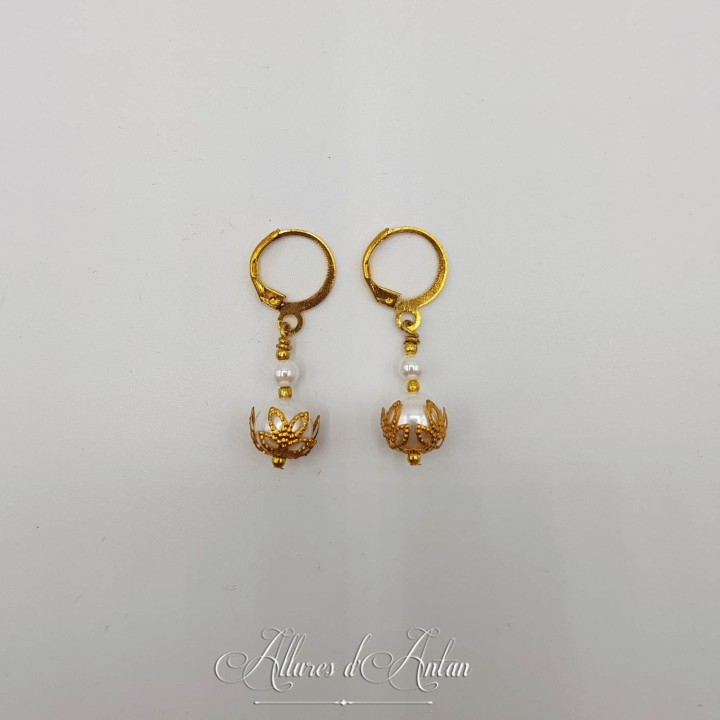 Boucles d'oreilles Lapis Lazuli - Doré