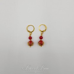 Boucles d'oreilles Corail - Doré