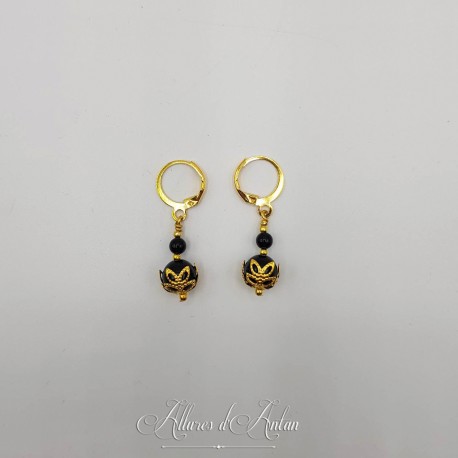 Boucles d'oreilles Lapis Lazuli - Doré