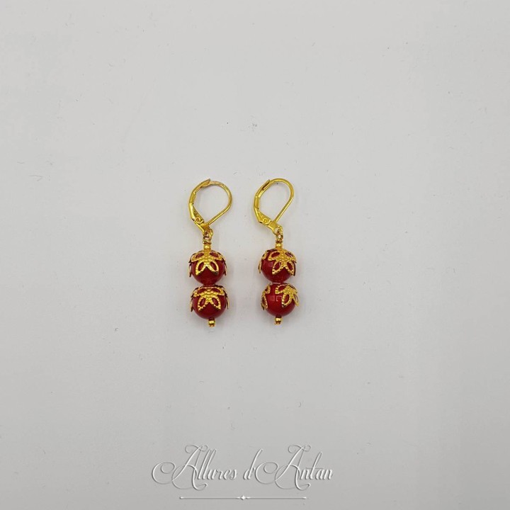 Boucles d'oreilles CORAIL - Doré