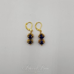 Boucles d'oreilles Lapis Lazuli - Doré
