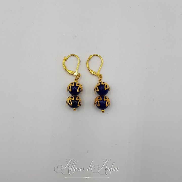 Collier 5 Camées - Bleu